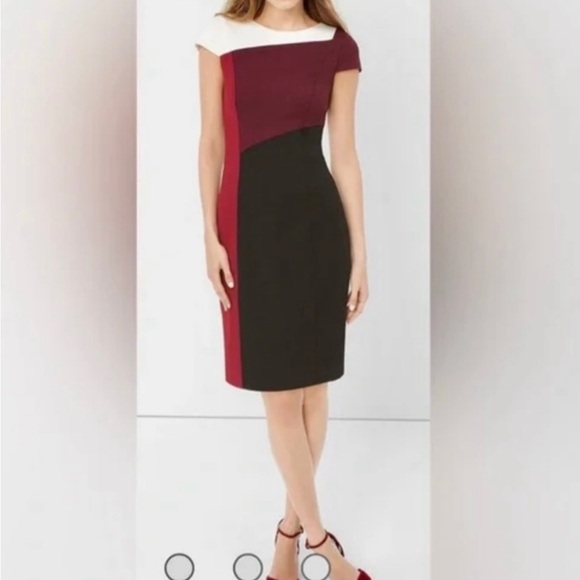 White-House Black Market Knee Length Dress With Zip Up Back. Size 8 - Picture 1 of 8